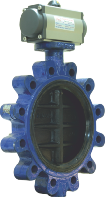 PNEUMATIC ACTUATOR OPERATED lug type butterfly valve