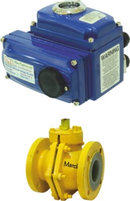 ELECTRICAL ACTUATOR OPERATED PFA BALL VALVE